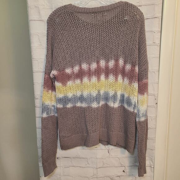 Knox Rose Boho Chic Pullover Sweater - Gray Tie Dye - Size M - NEW! - Picture 8 of 8